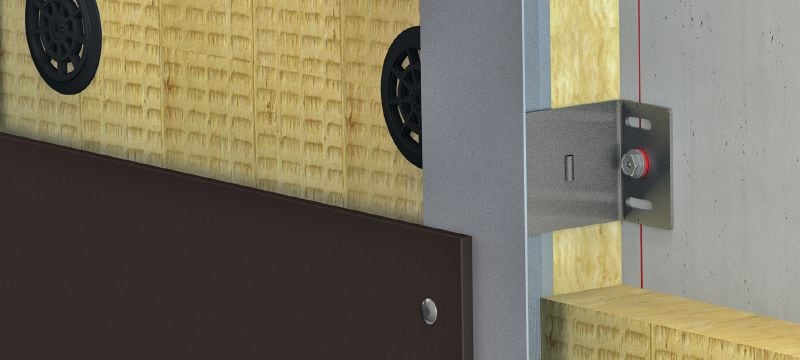MFT-FOX VTR M Konsoller Mellemstore konsoller i rustfrit stål til montering af ventilerede facader med høj termisk effektivitet Arbejdsopgaver 1